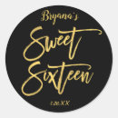 Search for gold sweet 16 party stickers Modern