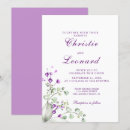 Search for purple flower wedding invitations Greenery