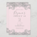 Search for silver glitter sweet 16 invitations Princess