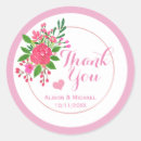 Search for floral thank you wedding stickers Pink
