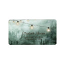 Search for mountain wedding return address labels Pine tree