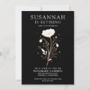 Search for black and gold party invitations Elegant retirement