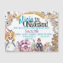 Search for alice in wonderland 1st birthday invitations Cute