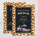 Search for exotic animals invitations Watercolor