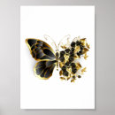 Search for flowers gold posters Black