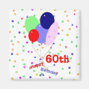 Search for 60th birthday magnets Colourful