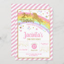 Search for unicorn 2nd birthday invitations Whimsical