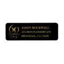 Search for 60th birthday return address labels Black