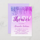 Search for purple glitter baby shower invitations Party
