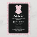 Search for pink lingerie shower invitations Black and pink