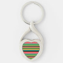 Search for hearts black and white key rings Striped