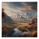 Search for magical mountains posters Sunset