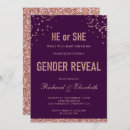 Search for purple gender reveal invitations He or she