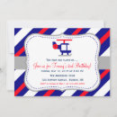 Search for aeroplane birthday invitations Red and blue