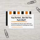 Search for bad parking business cards Funny