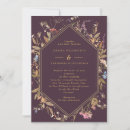 Search for eggplant gold wedding invitations Botanical