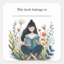 Search for girl reading bookplates Library