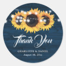 Search for sunflower wedding stickers Thank you