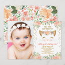 Search for peach and cream birthday invitations Girl