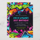Search for graffiti birthday invitations Blue