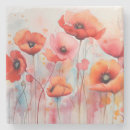 Search for poppy coasters Field of flowers