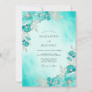 Search for turquoise silver wedding invitations Teal