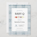 Search for blue gingham barbecue invitations Baby q