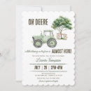 Search for green tractor baby shower invitations Watercolor