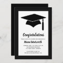 Search for black cap and gown graduation invitations College