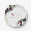 Search for navy and burgundy paper plates Watercolor
