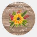Search for rustic sunflowers wedding stickers Botanical