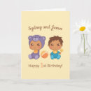 Search for baby boy first birthday cards Twins