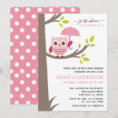Search for pink owl baby shower invitations Polka dots