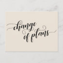 Search for change of plans postcards Postponement