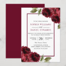 Search for burgundy flowers wedding invitations Modern