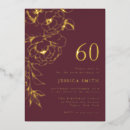 Search for luxury 60th birthday invitations Burgundy