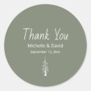 Search for green tree wedding stickers Thank you