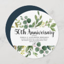 Search for green leaves wedding anniversary invitations Greenery