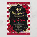 Search for classy 40th birthday invitations Red roses