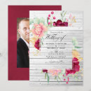 Search for burgundy blush floral wedding invitations Rustic