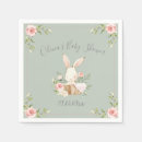 Search for bunny baby shower napkins Sage green