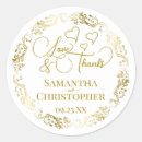 Search for gold white wedding stickers Love and thanks