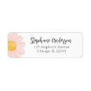 Search for pink daisy return address labels Modern