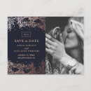 Search for gold floral save the dates Navy