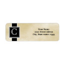 Search for black monogram return address labels Vintage