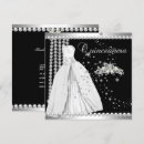 Search for black white silver quinceanera invitations Girly