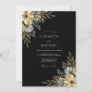 Search for black gold floral wedding invitations White