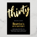 Search for for him 30th birthday invitations Black and gold