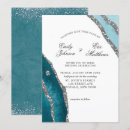 Search for turquoise silver wedding invitations Glitter