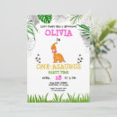 Search for pink dinosaur birthday invitations Baby girl